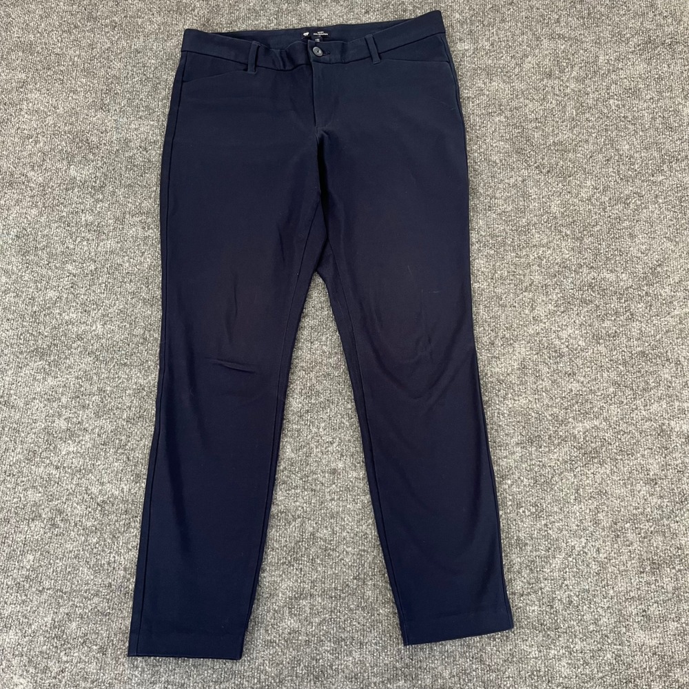 Gap Slim City Navy Blue Trousers Womens 12R Mid Rise Stretch Dress Pants